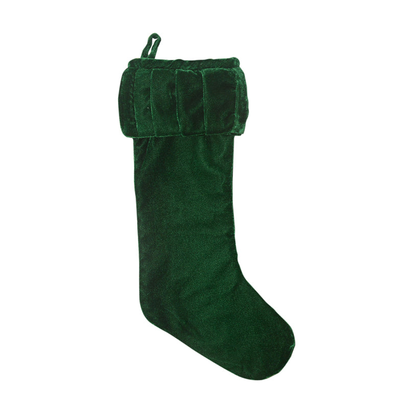 "8x19"" Plush Emerald Grn Velvet Stocking" - VICKERMAN COMPANY - Compralo en CorinneRegalos.com