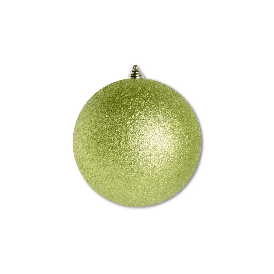 7.5 INCH GREEN GLITTERED SHATTERPROOF ROUND ORNAMENT - Disponible en Corinne Regalos