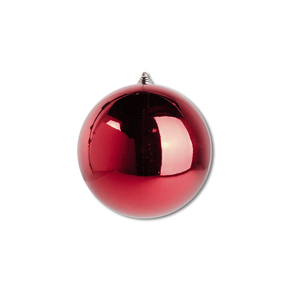 7.5 INCH RED SHINY SHATTERPROOF ROUND ORNAMENT - Disponible en Corinne Regalos