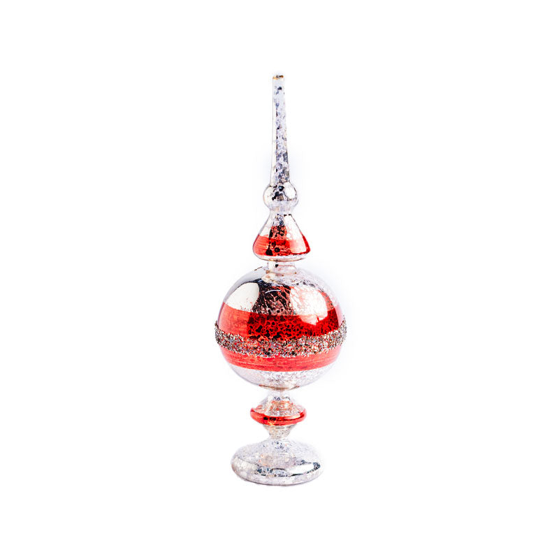 [6/36] | Assorted 10 Inch Silver Mercury Glass Finials w - Disponible en Corinne Regalos