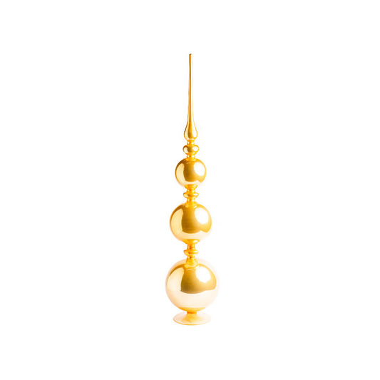 [2/8] | 28 Inch Gold Glass Triple Ball Finial - Disponible en Corinne Regalos