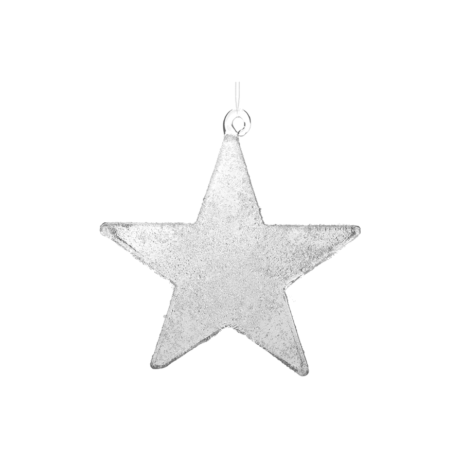 GLASS STAR ICED 13CM - Disponible en Corinne Regalos