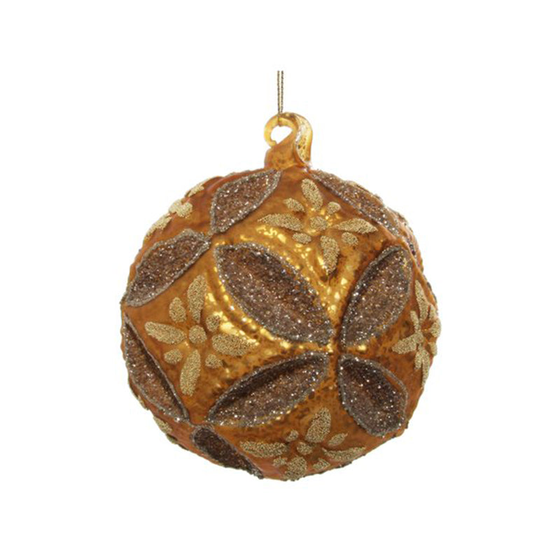 Glass floral jewel ball gold 12cm - SHISHI - Compralo en CorinneRegalos.com