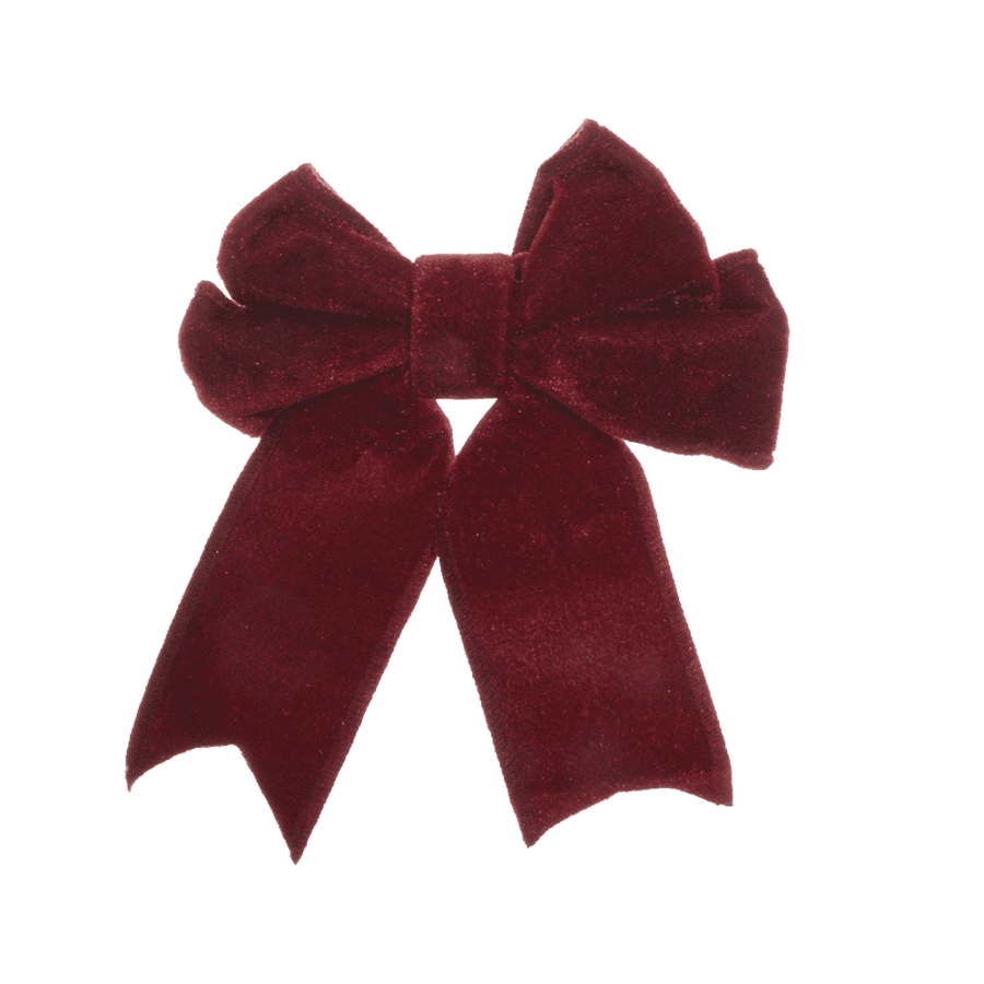 VELVET BOW BURGUNDY W/CLIP 20CM - Disponible en Corinne Regalos