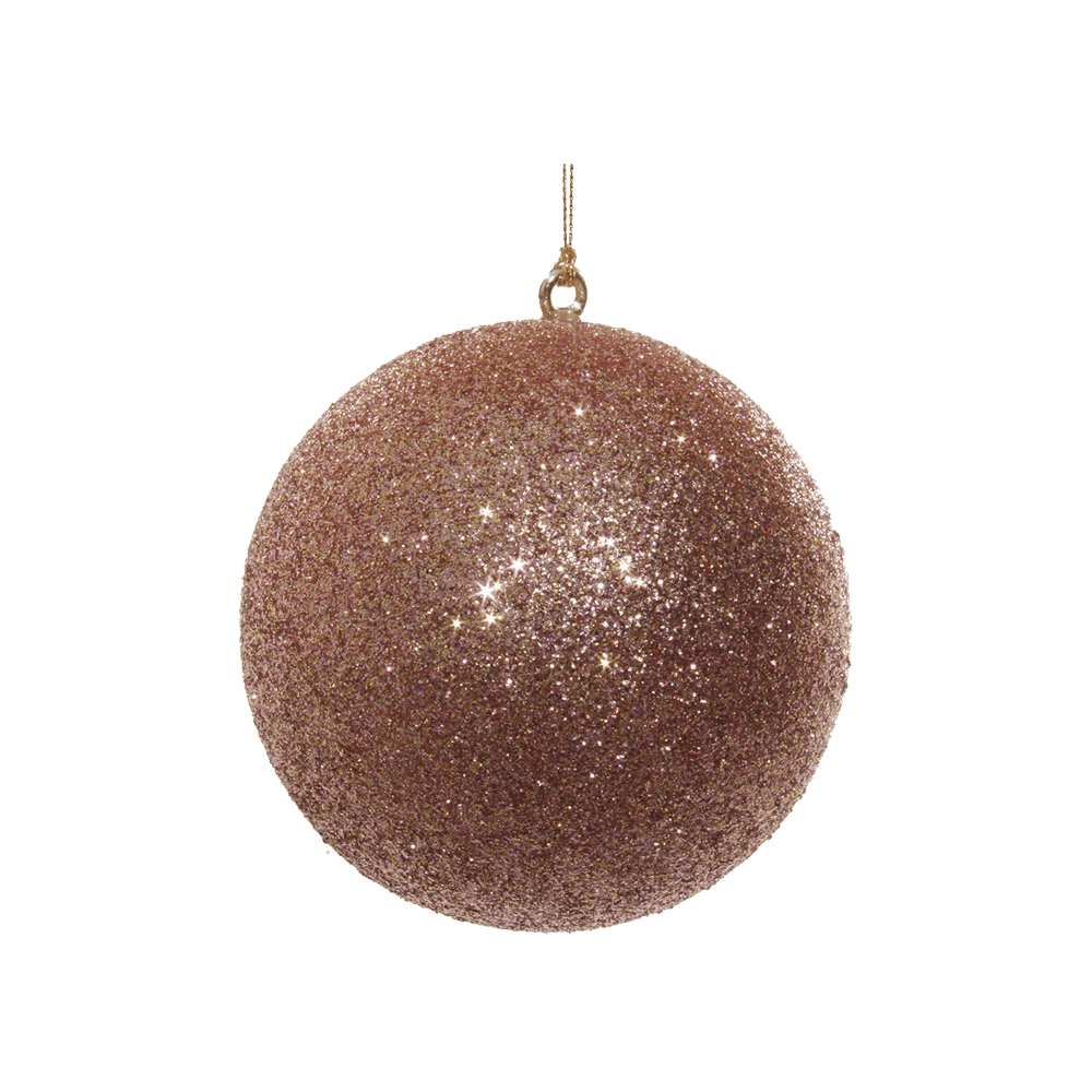 GLITTER BALL ROSE GOLD 10CM - Disponible en Corinne Regalos
