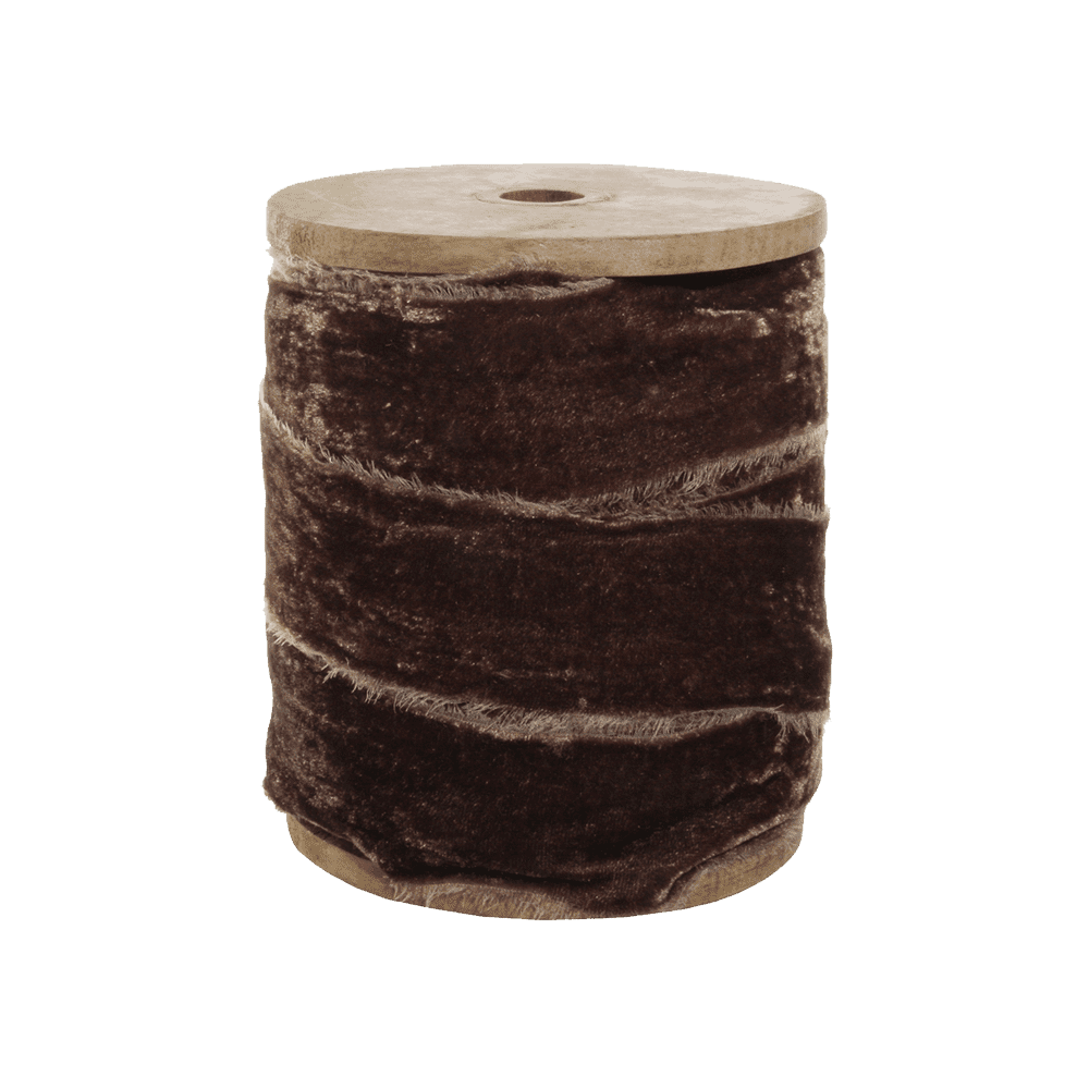 FRAYED VELVET 50 MM BROWN - SHISHI - Compralo en CorinneRegalos.com