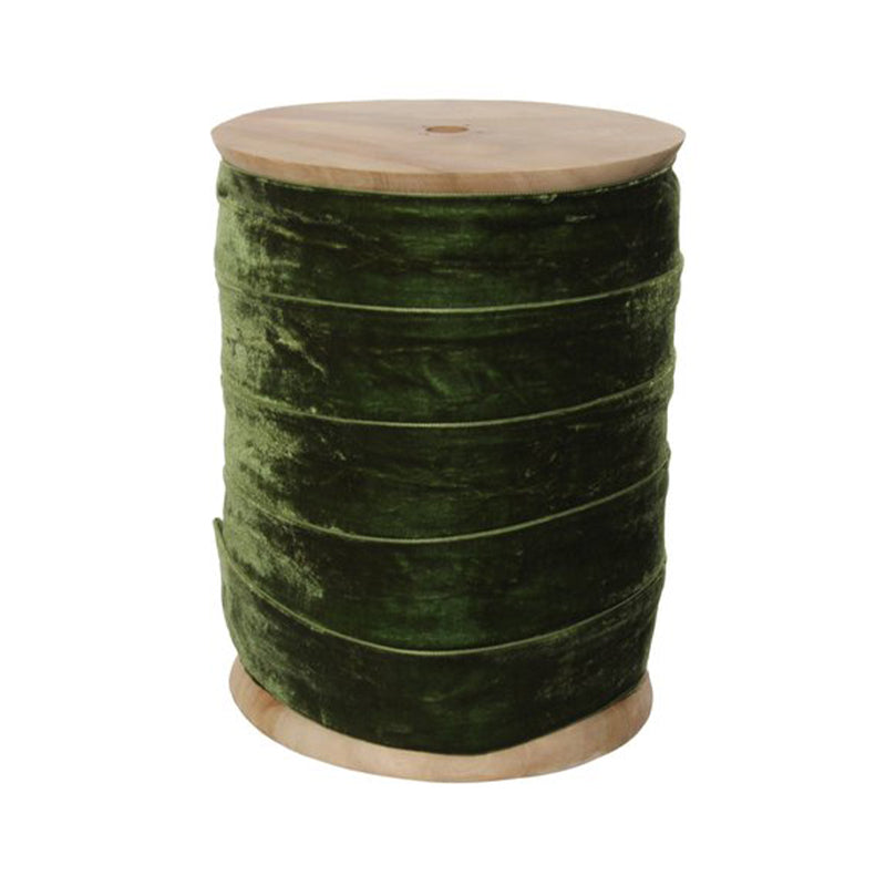 Velvet ribbon 50mm on wooden spool 100m green - SHISHI - Compralo en CorinneRegalos.com