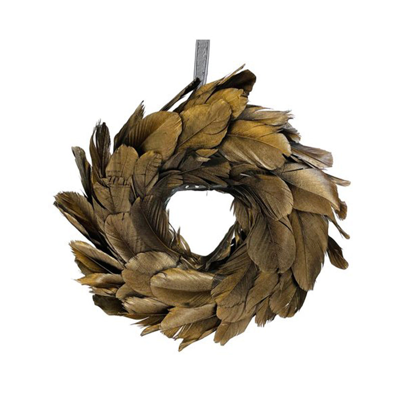 Feather wreath gold black 25cm - SHISHI - Compralo en CorinneRegalos.com