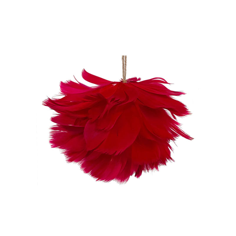Feather ball red 9cm - Disponible en Corinne Regalos
