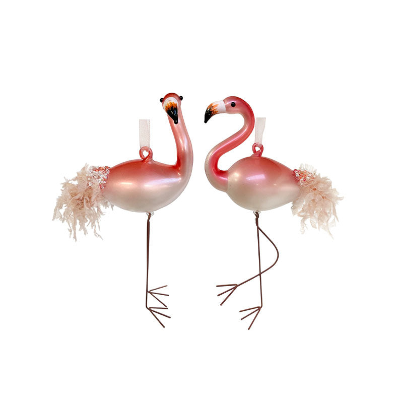 Glass flamingo pink wire feet mix2 25cm - Disponible en Corinne Regalos