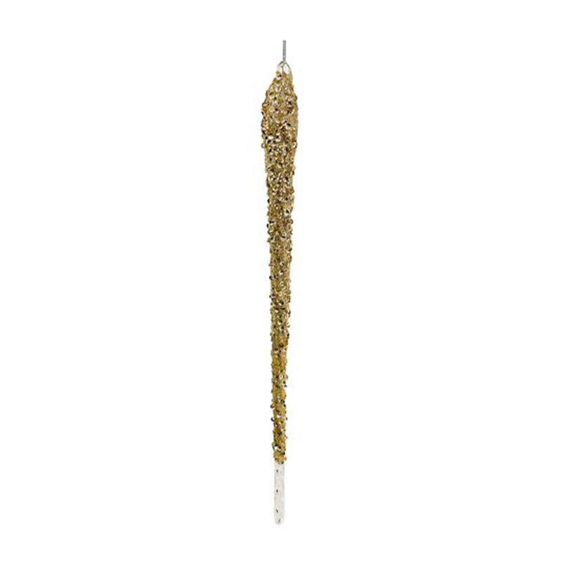 Glass icicle champagne glitter 32cm - SHISHI - Compralo en CorinneRegalos.com