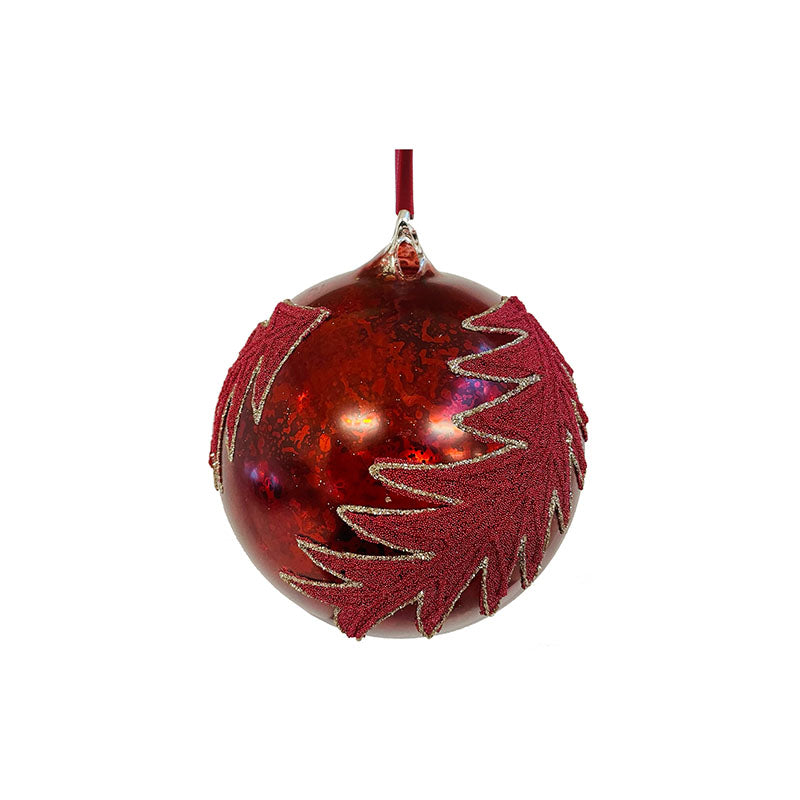 Glass ball antique red beaded red tree d - Disponible en Corinne Regalos