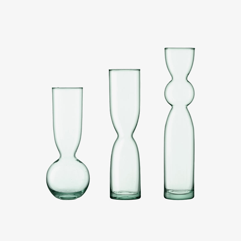 CANOPY TRIO VASE SET H25CM/H30CM/H35CM RECYCLED - LSA INTERNATIONAL - Compralo en CorinneRegalos.com