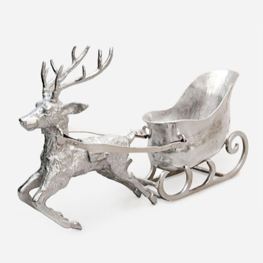 "Reindeer w/Sleigh, Aluminum, 34""" - ONE HUNDRED - Compralo en CorinneRegalos.com