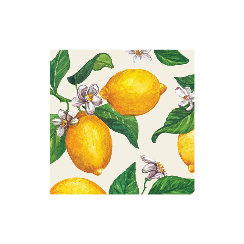 LEMONS COCKTAIL NAPKIN - PACK OF 20 - HESTER & COOK - Compralo en CorinneRegalos.com