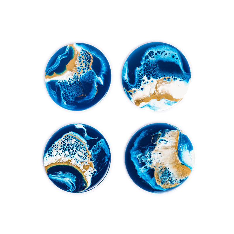 4 set posavasos color azul - MADEBYDABERS - Compralo en CorinneRegalos.com